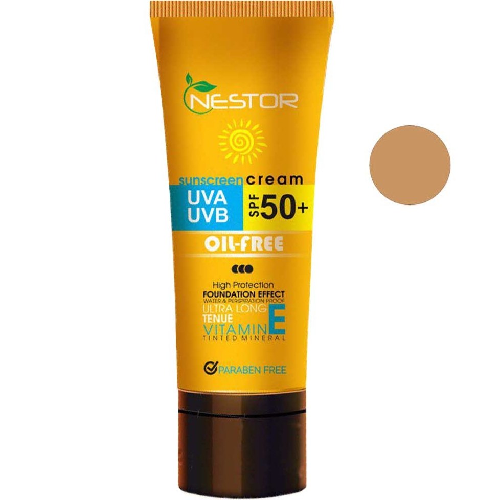 o8175440998963ac242b46c22bcb517f62a9a674329fcad45f.jpg کرم ضد آفتاب رنگی فاقد چربی نستور حاوی ویتامین E رنگ بژ طبیعی 50 م - تصویر 1