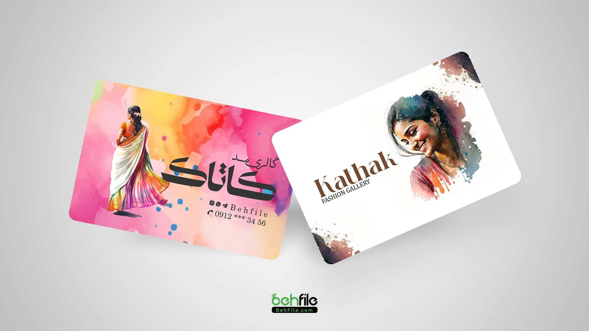 طرح لایه‌باز کارت ویزیت گالری مد