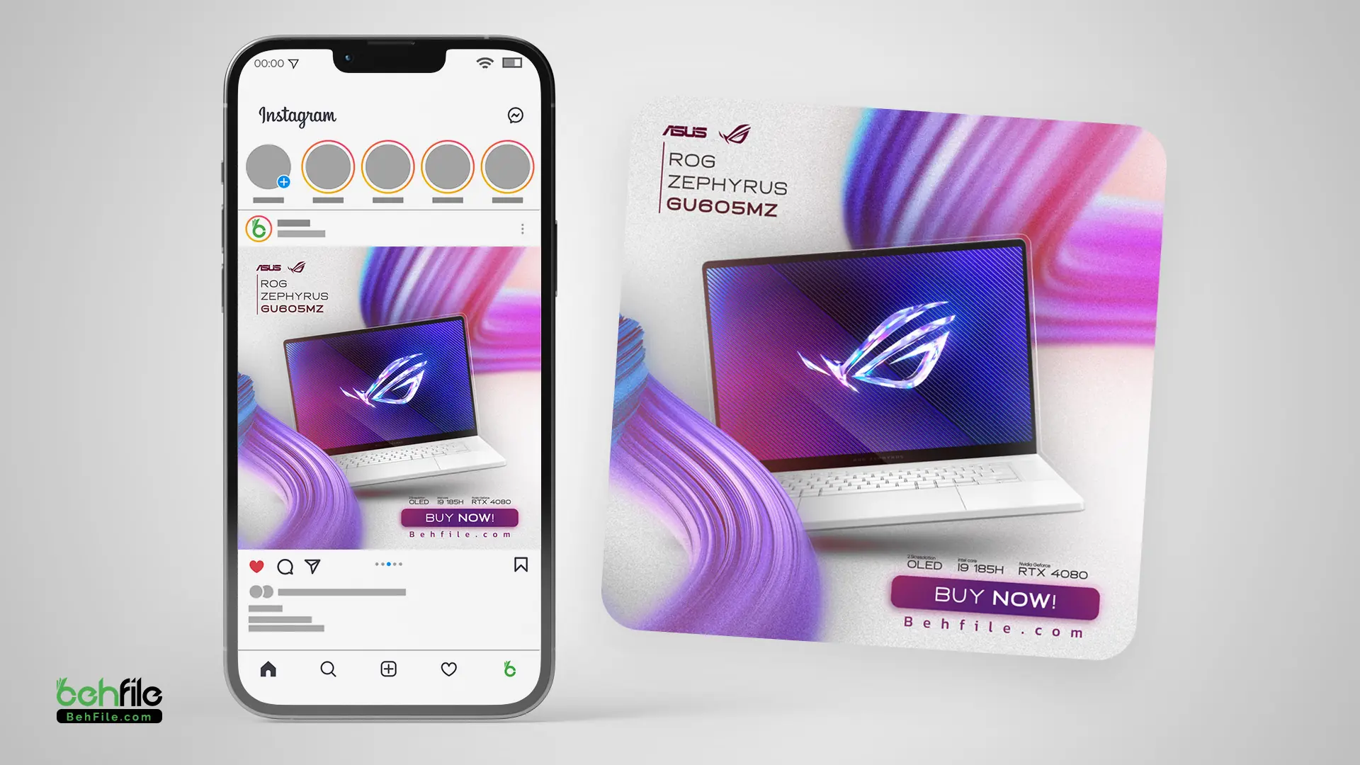 طرح لایه‌باز پست اینستاگرام معرفی محصول 3