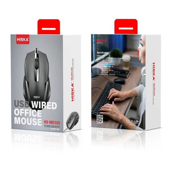 ماوس اپتیکال سیمی هیسکا مدل HX-MO105