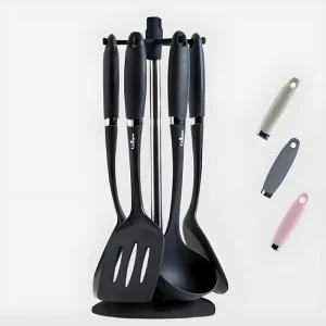 سرویس کفگیر ملاقه 7 پارچه دسته رنگی یونیک کد UN-1100