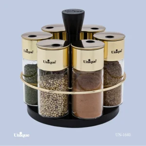 ست ادویه 6 عددی طلایی گردان UN-1640