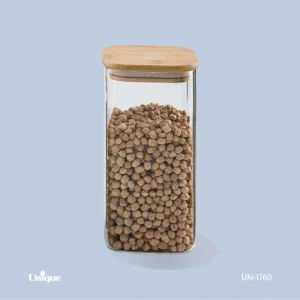 بانکه شیشه ای درب چوبی مربع UN-1760