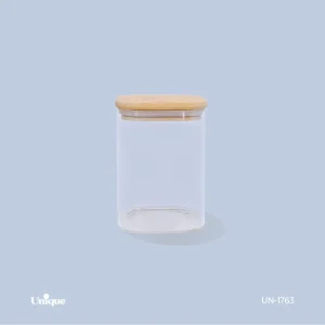 بانکه شیشه ای درب چوبی مربع UN-1763