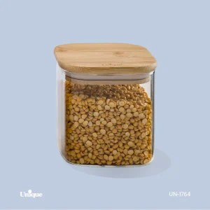 بانکه شیشه ای درب چوبی مربع UN-1764