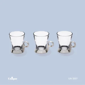 ست چایخوری نگین دار UN-3697 (نقره ای)