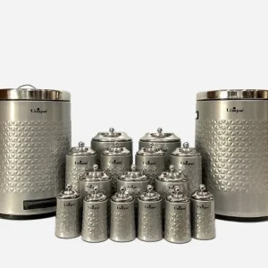 سرویس آشپزخانه 17 پارچه نقره ای استیل گلکسی یونیک کد UN-4619