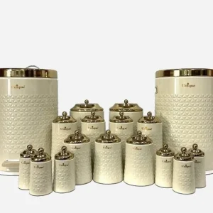 سرویس آشپزخانه 17 پارچه یونیک گلکسی کرم در طلا UN-4623