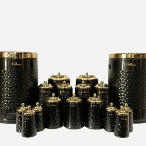 سرویس آشپزخانه 17 پارچه یونیک گلکسی مشکی طلایی UN-4629