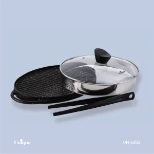 تابه گریل چدن گرد بزرگ بدون چوب UN-6003