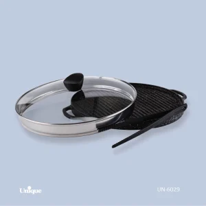 تابه گریل گرد درب دار با انبر UN-6029