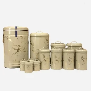 سرویس آشپزخانه یونیک فانتزی 8+4 پارچه نسکافه ماربل طلایی UN-9008