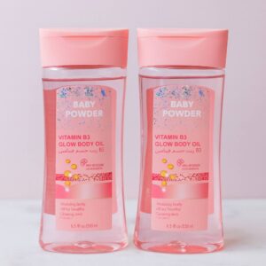  روغن بدن براق‌کننده با ویتامین B3  BABY POWDER - Glow Body Oil